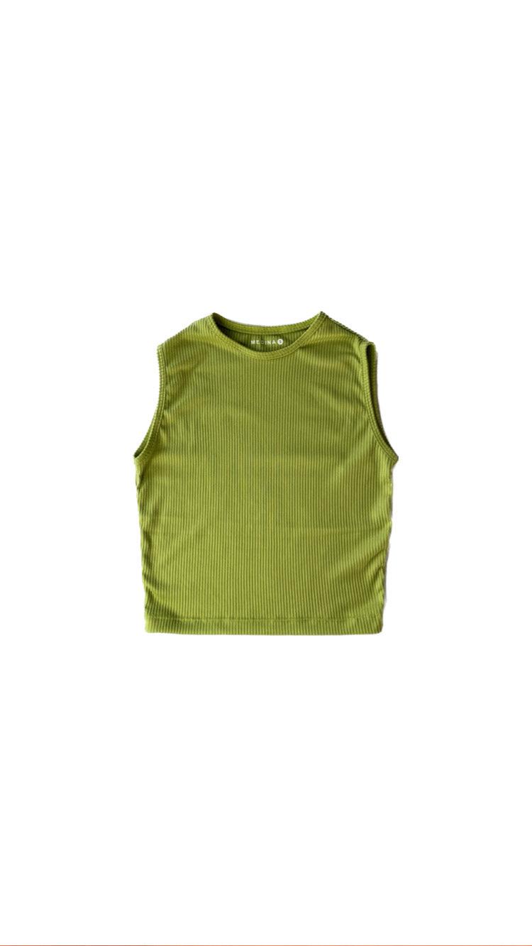 Ribbed Tank Top | Olive Green