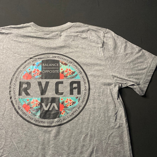 Camiseta RVCA - Talla M - Gray & Flowers