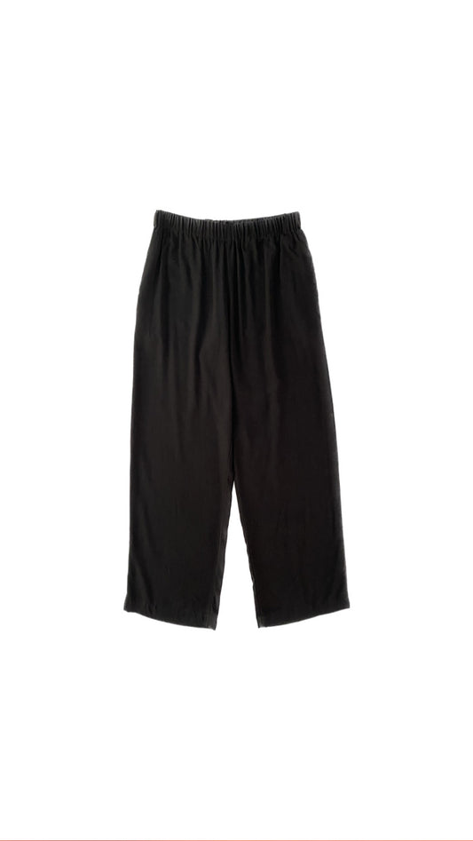 High-waisted Linen Pants with Pockets | Black