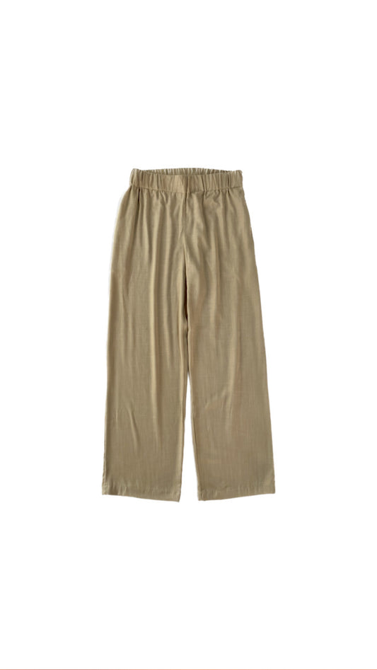 High-waisted Linen Pants with Pockets | Beige